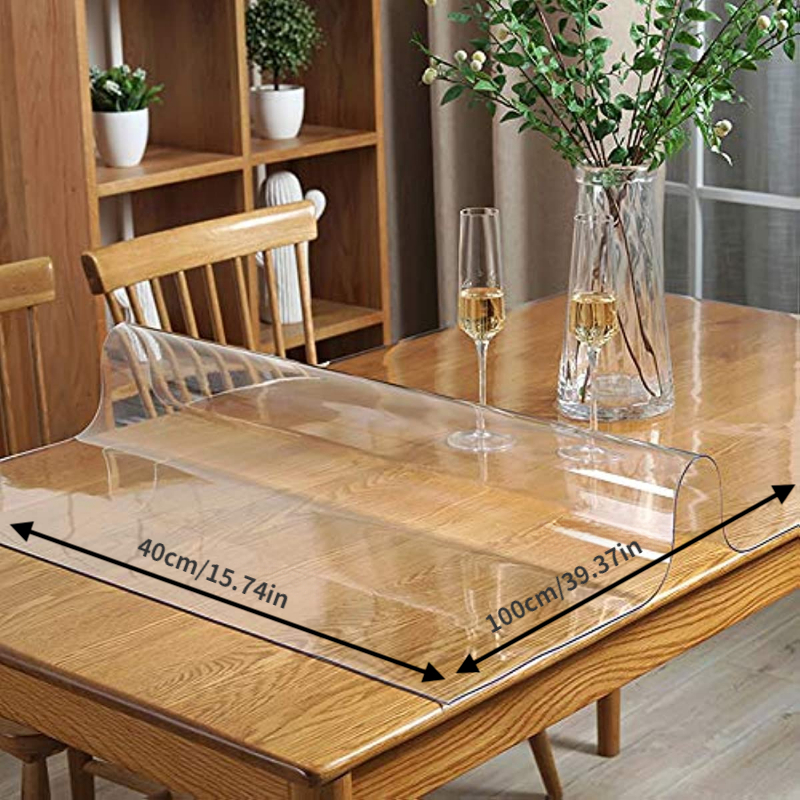 Plastic Table Protector 47.24x72.83 inch, Premium, Environmental Friendly,  Desk Protector Mat Sold by Meter, Table Mate for Kitchen Office and Dining