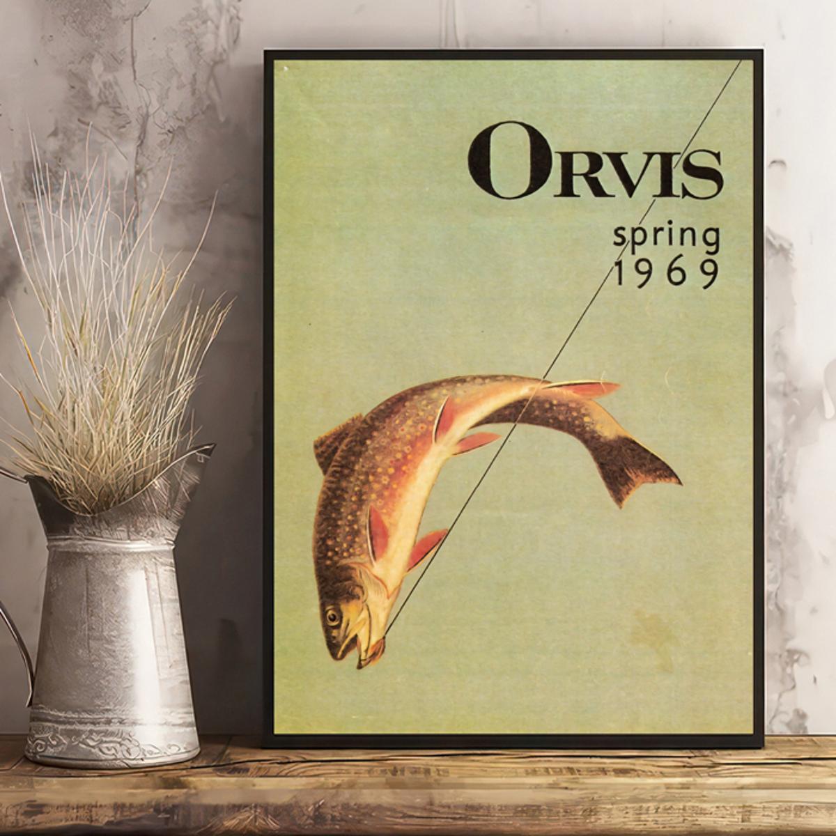  Trout Flies Fish Print, Vintage Fishing Poster Wall