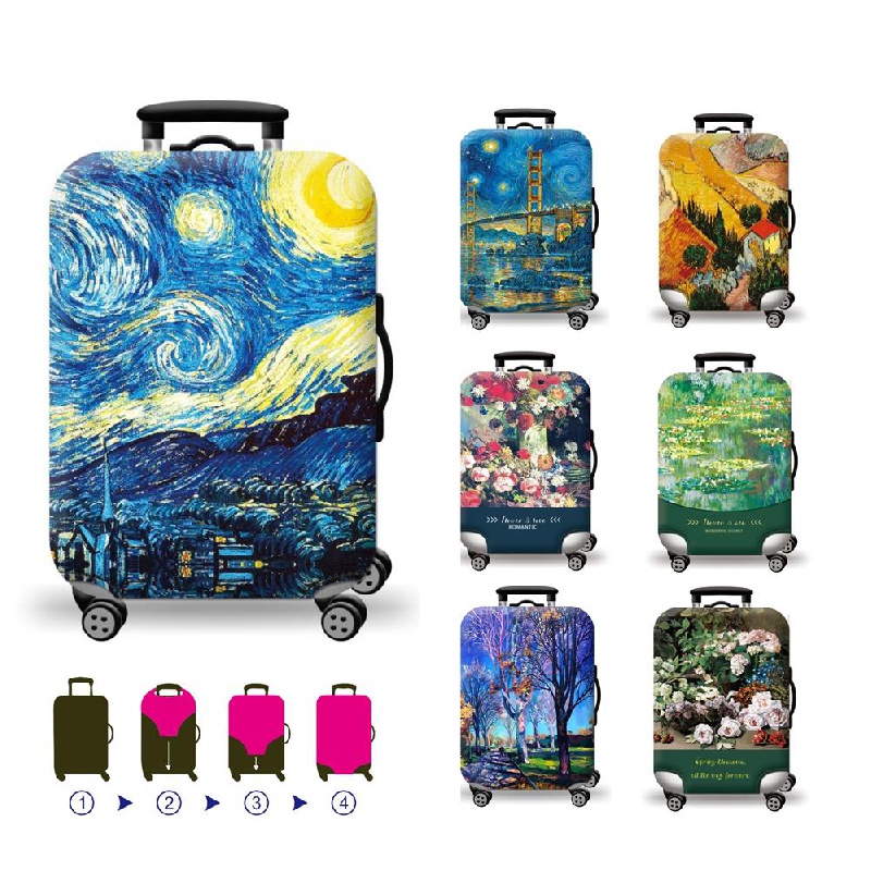Flower Letters Durable Travel Luggage Cover, Elastic Luggage Case Dustproof Protective  Cover, Foldable Washable Luggage Cover Protection - Temu