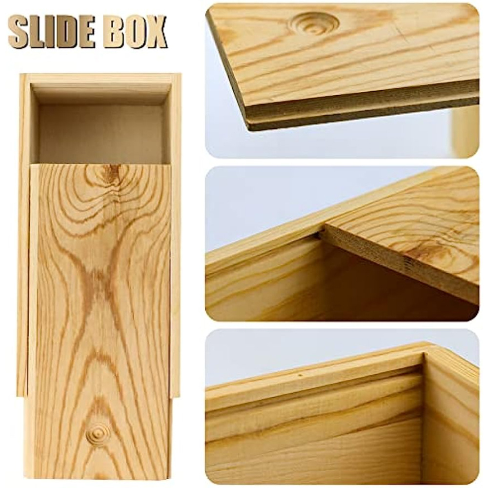 Paquete de 6 cajas de madera sin terminar para manualidades con tapas con  bisagras y cierres frontales, 6 x 4 x 2 pulgadas para joyas, manualidades