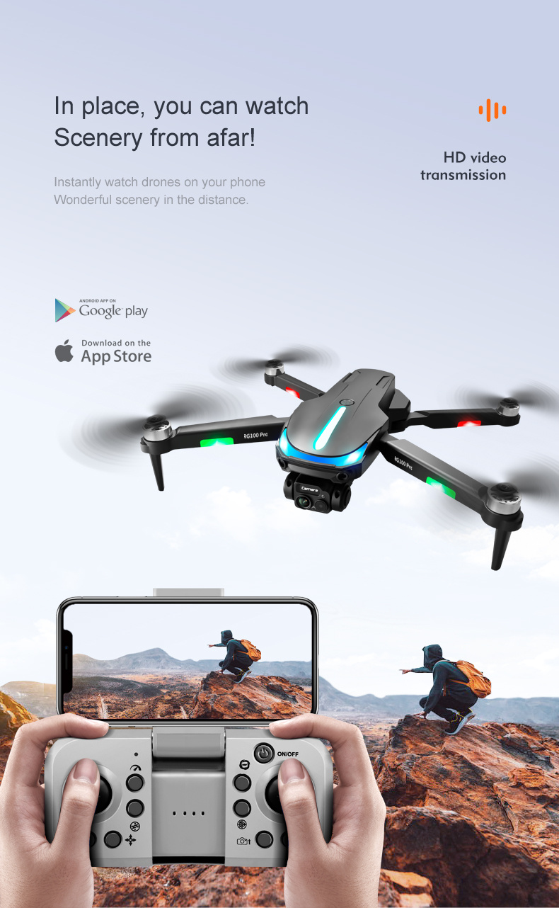 rg100 pro drone hd professional dual camera brushless motor 2 4g 3 sided obstacle avoidance optical flow positioning quadcopter details 11