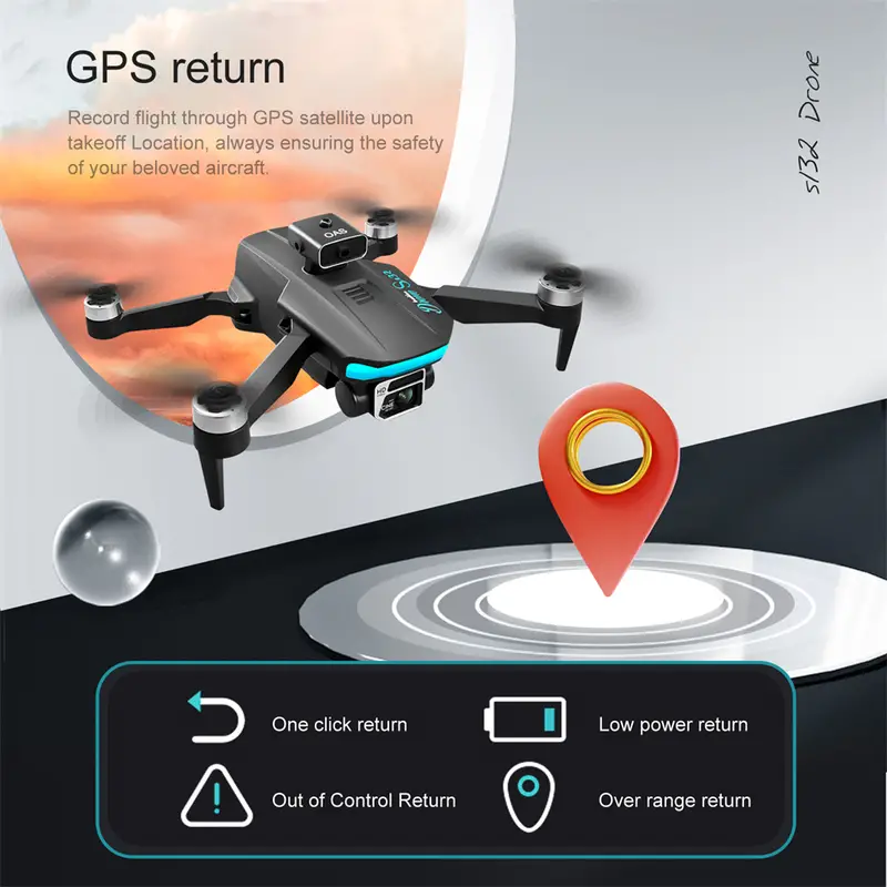 new s132 pro gps drone hd professional with camera 5g wifi 360 obstacle avoidance fpv brushless motor rc quadcopter mini drones details 6