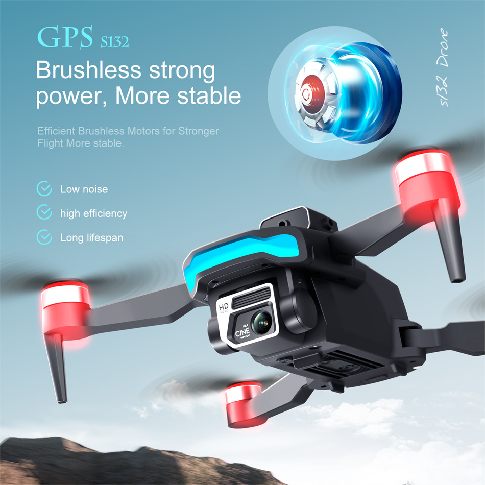 new s132 pro gps drone hd professional with camera 5g wifi 360 obstacle avoidance fpv brushless motor rc quadcopter mini drones christmas thanksgiving halloween gift details 7