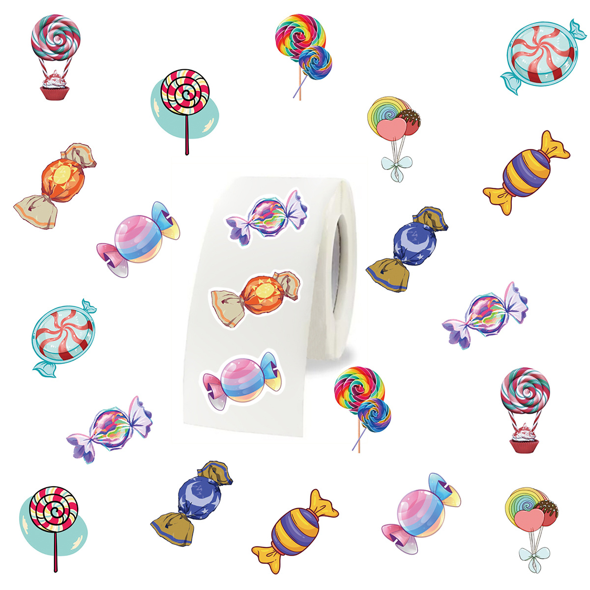 100 Pieces Cute Sweets Stickers Sweet Treats Candy Stickers Ice Cream  Donuts Cupcake Stickers Waterproof Vinyl Decals for Laptop Water Bottle