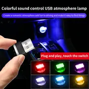 ambient light, 1x car usb led button control 7 colors atmosphere lamp decorative bulb portable auto interior home laptop ambient light details 5