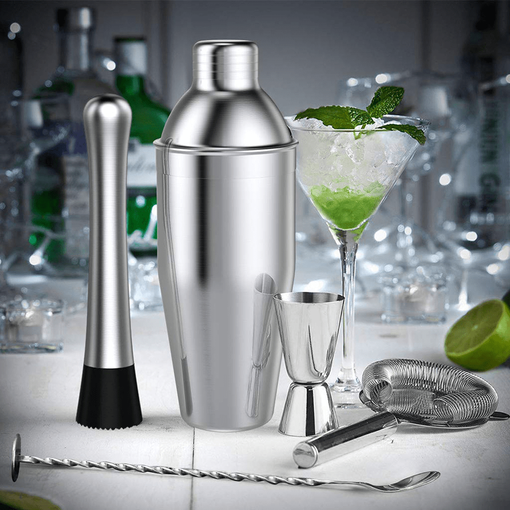Stainless Steel Cocktail Shaker Bar Set Complete Bartender - Temu