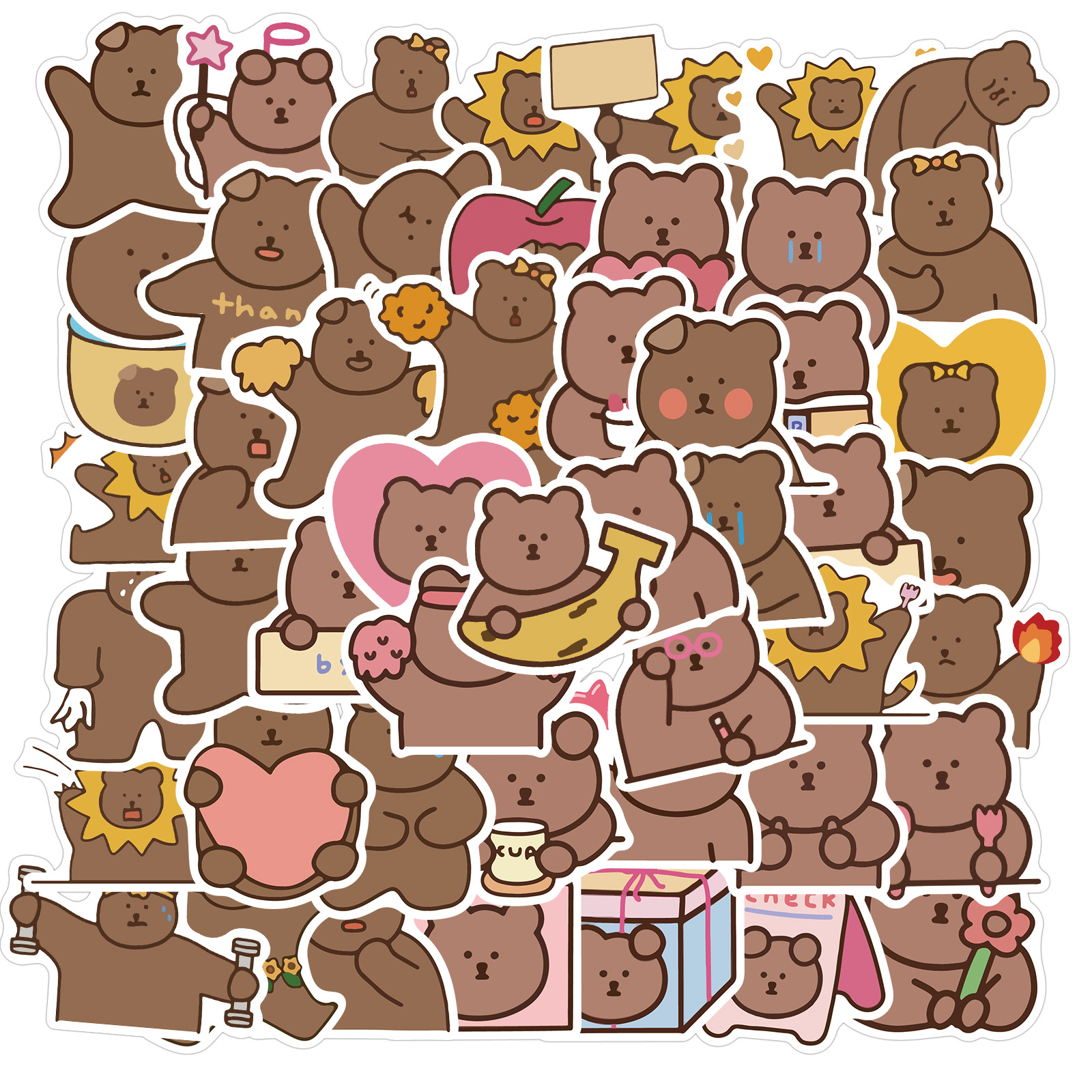 Cute Anime Bear Girl Waterproof Vinyl Sticker Pack Kawaii 