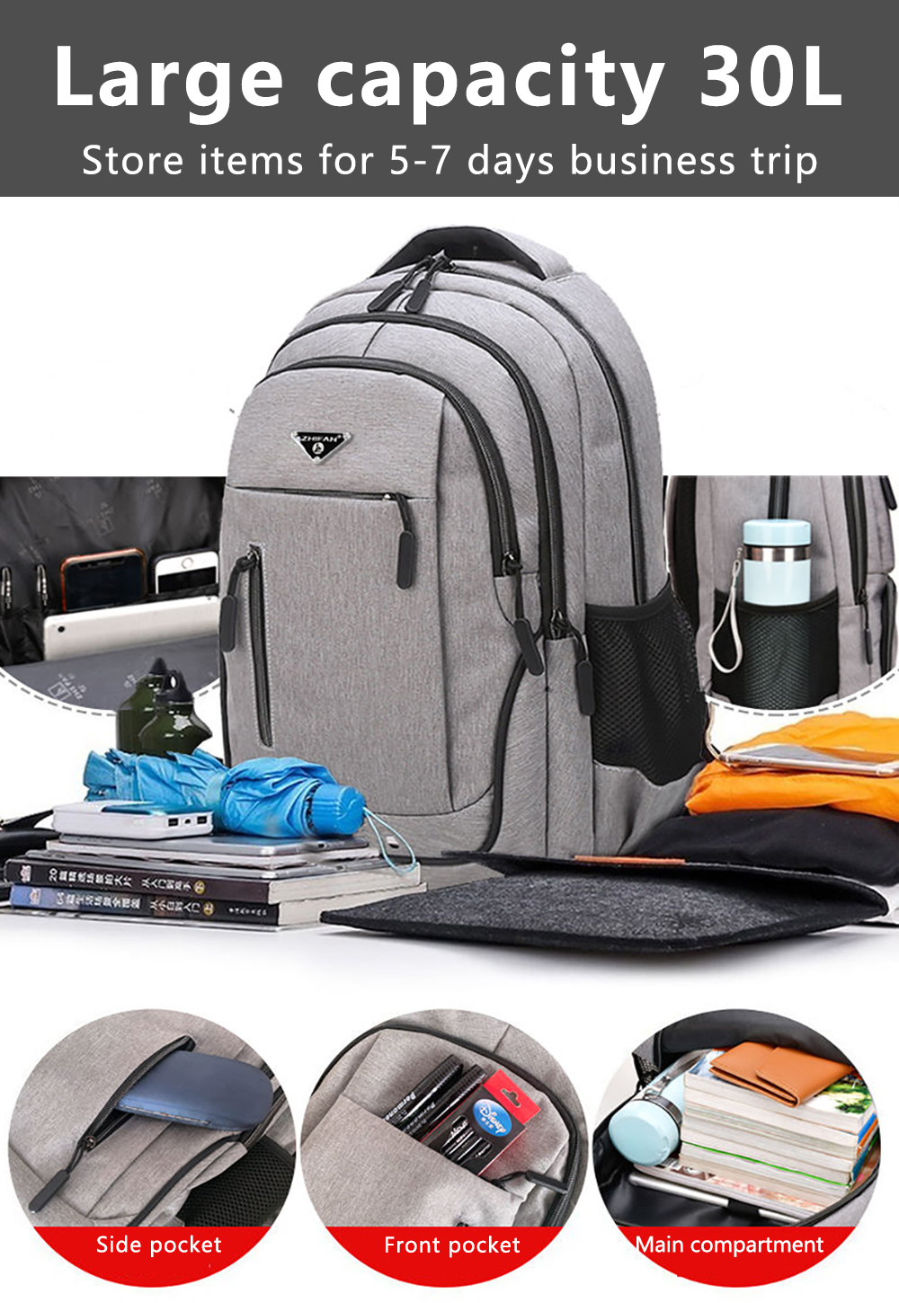 Backpack Male Female High School Students Cool Large Capacity Bookbag Male  Female Students Light Waterproof Backpack Five-piece Set With Gorilla  Pendant And Chain - Temu