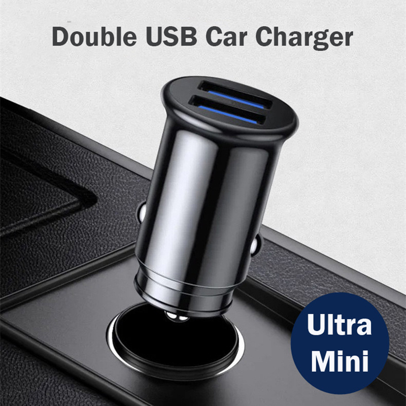 AINOPE 2 Pack Fast Mini Car Charger, 4.8A Metal Car Charger Adapter Flush  Fit, Dual Port USB Car Charger Compatible with iPhone 14 13 12 Pro Max 8  Plus 7 6s, Samsung