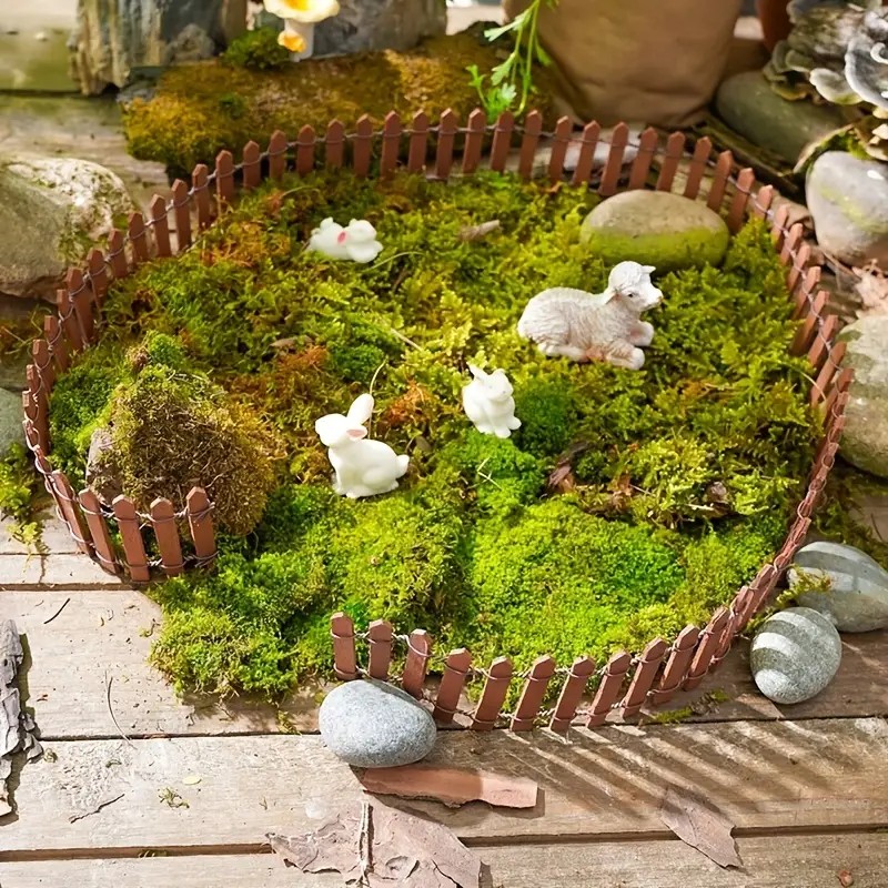 Clôture en Bois Miniature, Mini Clôture Décorative de Jardin