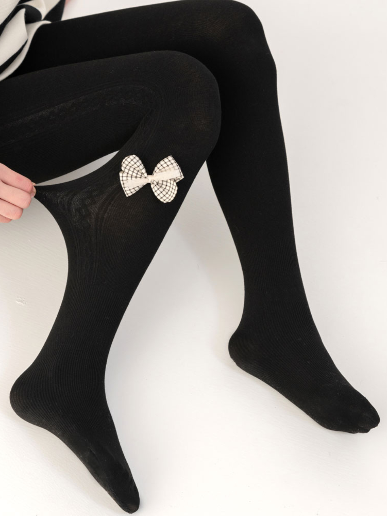 Girls Stretch Soft Leggings Vertical Stripes Bow Decor Tulle - Temu Canada