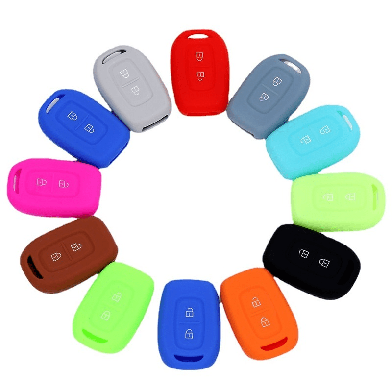 HIBEYO Car Key Case Fits Renault Key Case Silicone Protective Cover for  Renault Dacia Logan Duster Kwid Sandero Laguna Car Key with Key Fob 2  Buttons