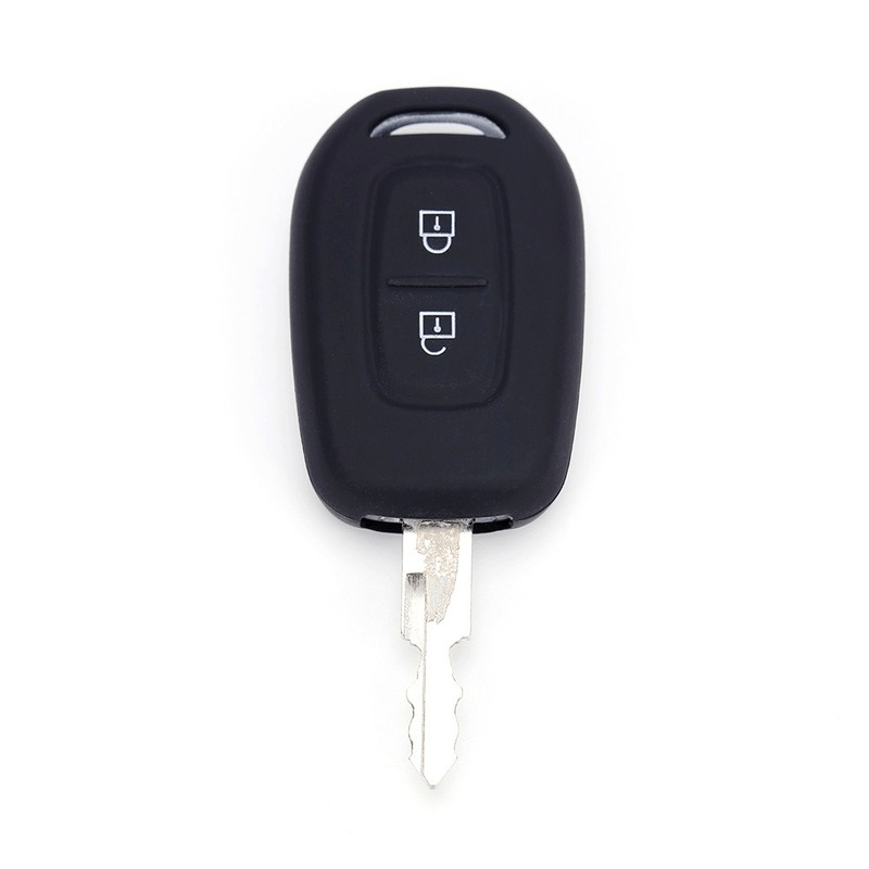Silikon Soft Case Schutz Hülle Auto Schlüssel 2 Tasten Weiß kompatibel mit  Dacia Dokker Sandero Duster Lodgy Logan Renault Clio Twingo