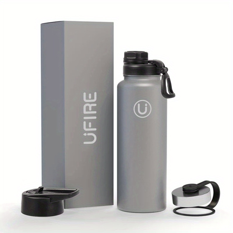 22 oz Vacuum Insulated Sports Water Bottle with 3 Lids
