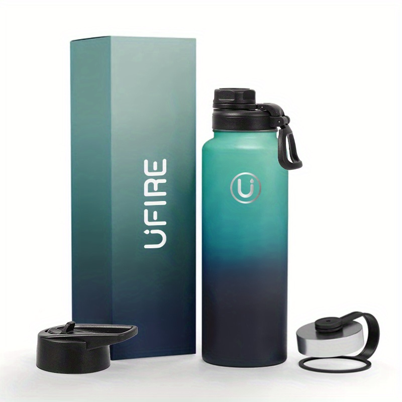 22 oz Vacuum Insulated Sports Water Bottle with 3 Lids