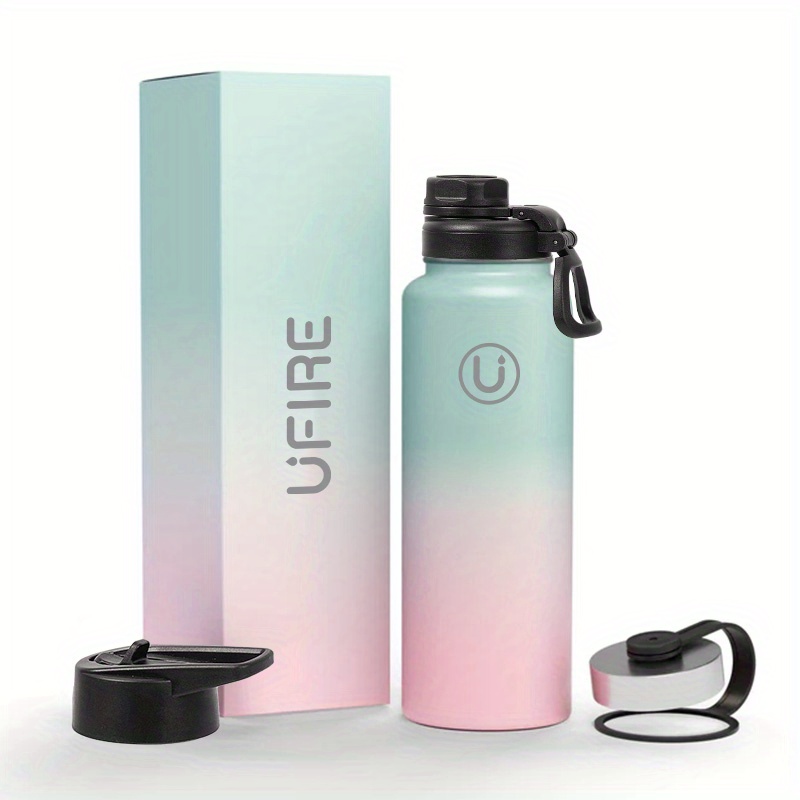 22 oz Vacuum Insulated Sports Water Bottle with 3 Lids