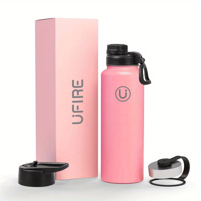 22 oz Vacuum Insulated Sports Water Bottle with 3 Lids