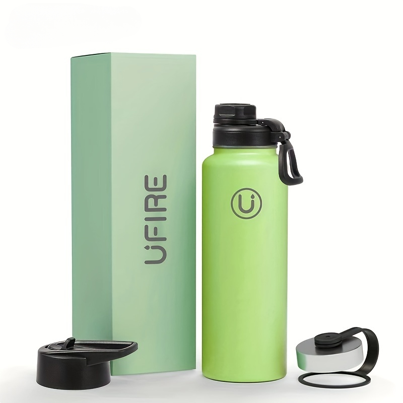 22 oz Vacuum Insulated Sports Water Bottle with 3 Lids