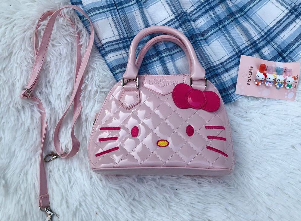 New Sanrio Handbag Kawaii Hello Kitty Cartoon Y2k Cute Leather All