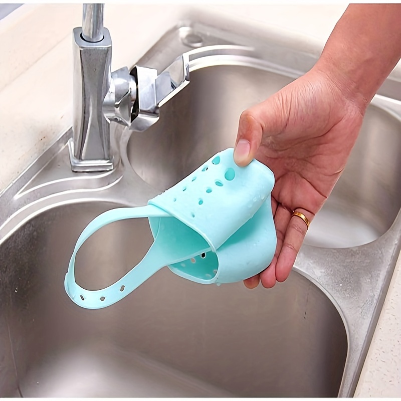 2pcs Sink Hanging Sponge Holder With Adjustable Silicone Sponge Bag For  Kitchen Organizer (blue/pink)