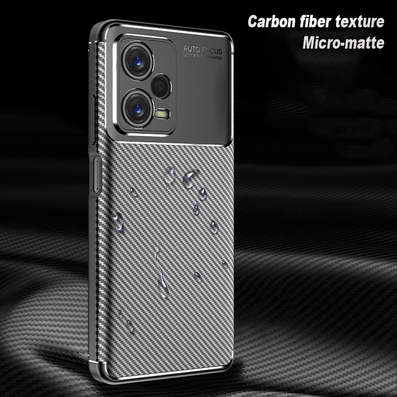 Para Xiaomi Redmi Note 13 Pro Funda de teléfono TPU a prueba de golpes con  textura de fibra de carbono (Negro)