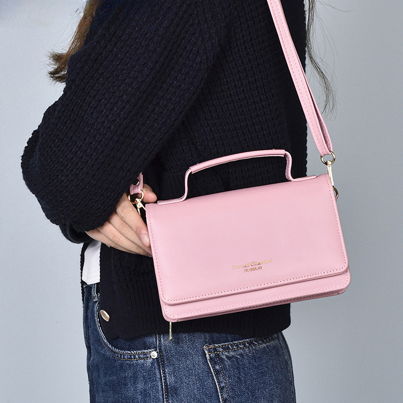 Minimalist Square Bag Flap Pink