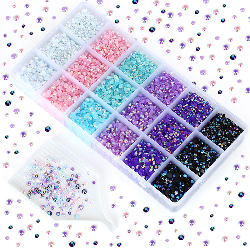 3-5mm Resin Rhinestones Set Flat Back Glitter Crystal Bulk Rhinestones