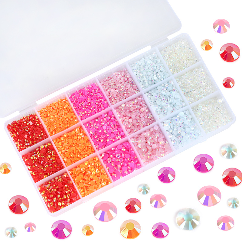 Wholesale in Bulk Package Resin Non hotfix Rhinestones Glitter Crystals  стразы AB Flatback Strass For Nail Arts Accessories