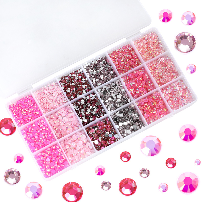 Wholesale Resin Flatback Stone Glitter Crystals AB Cтразы in Bulk Package  Non Hotfix Rhinestones For Nail Art Strass - AliExpress