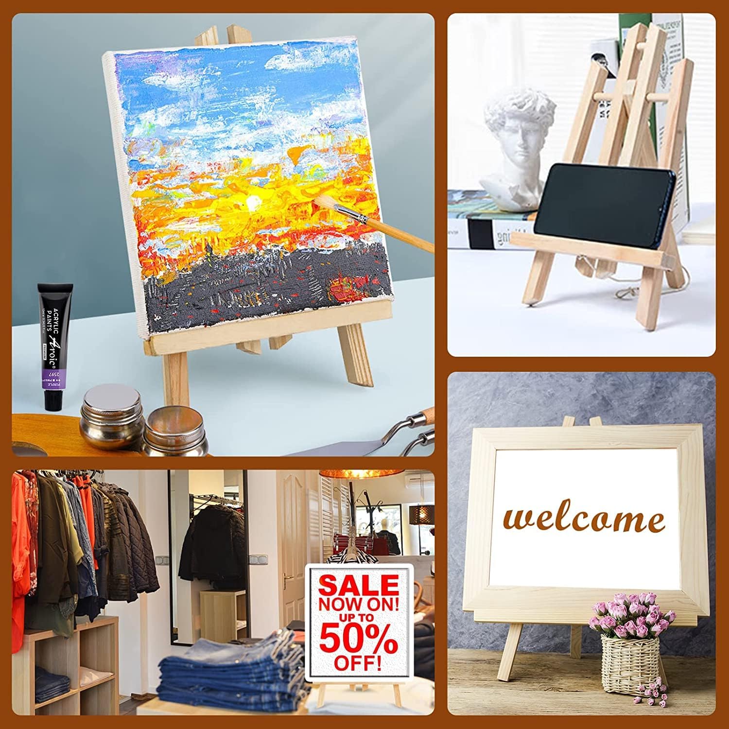 Drawing Painting Wooden Easel Stand / Poster Stand/ Welcome Board Stand  /Display