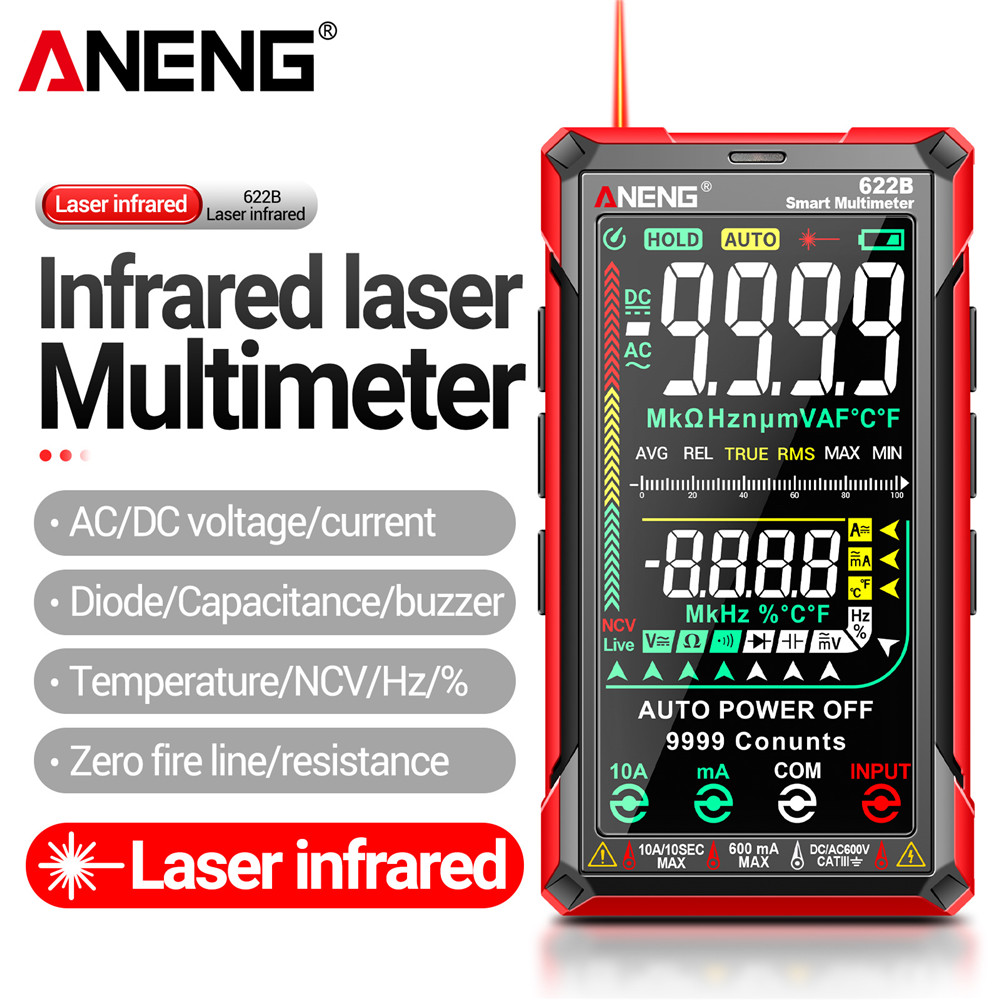 ANENG 621A multimetre numérique intelligent écran tactile multimètre  testeur Transistor 9999 comptes True RMS gamme automatique