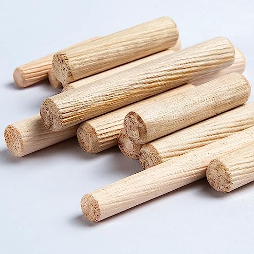 Acquista Set di 100 tasselli in legno per tasselli, tasselli in legno  scanalati, set da 100 pezzi, perni di centraggio, perni scanalati.