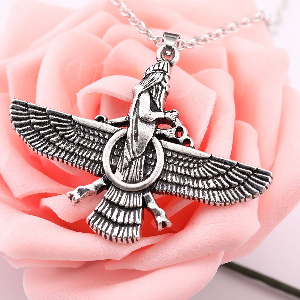 Winged Statue Necklace Amulet Gift For Men Accessory