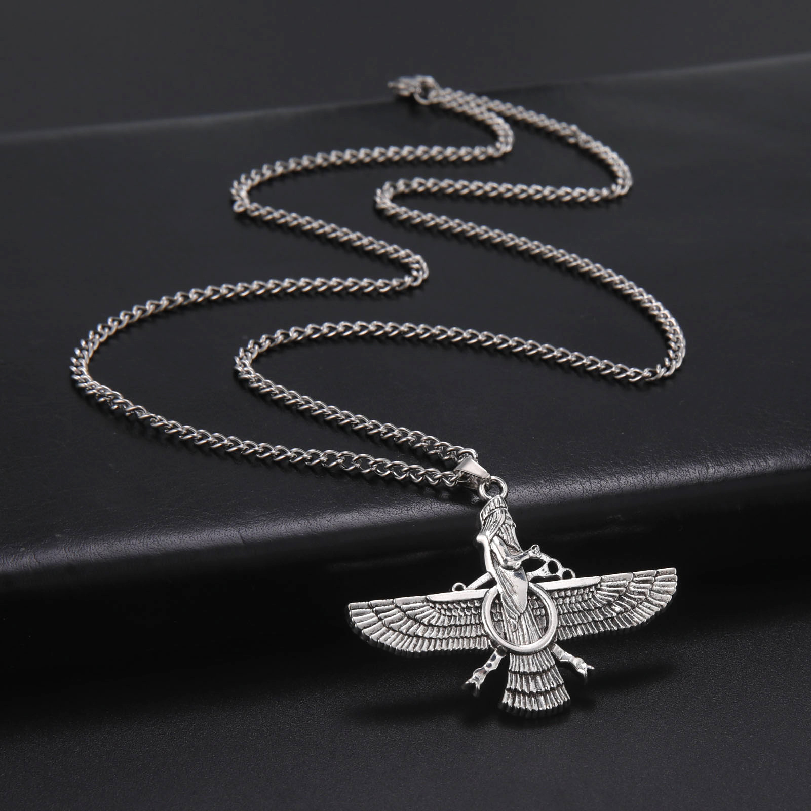 Winged Statue Necklace Amulet Gift For Men Accessory