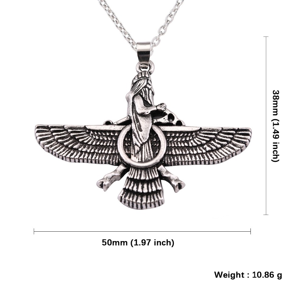 Winged Statue Necklace Amulet Gift For Men Accessory