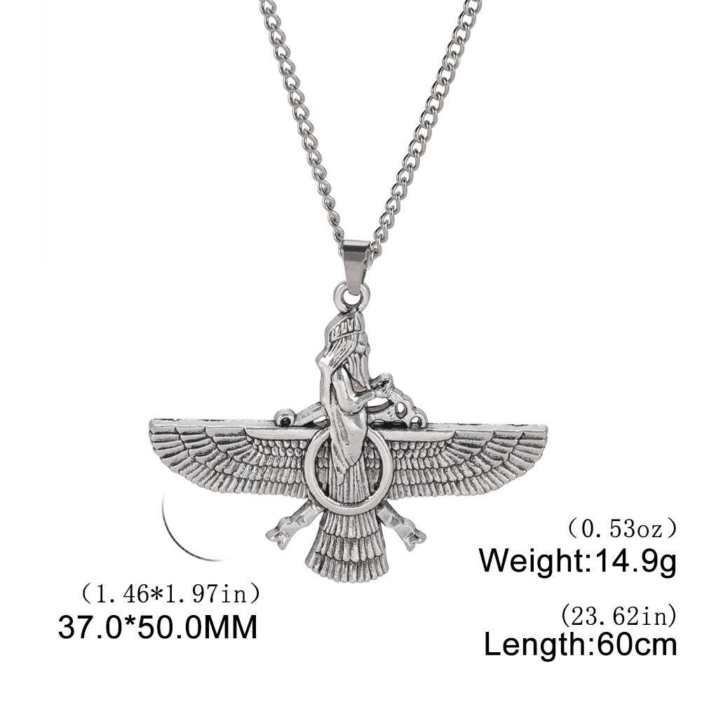 Winged Statue Necklace Amulet Gift For Men Accessory