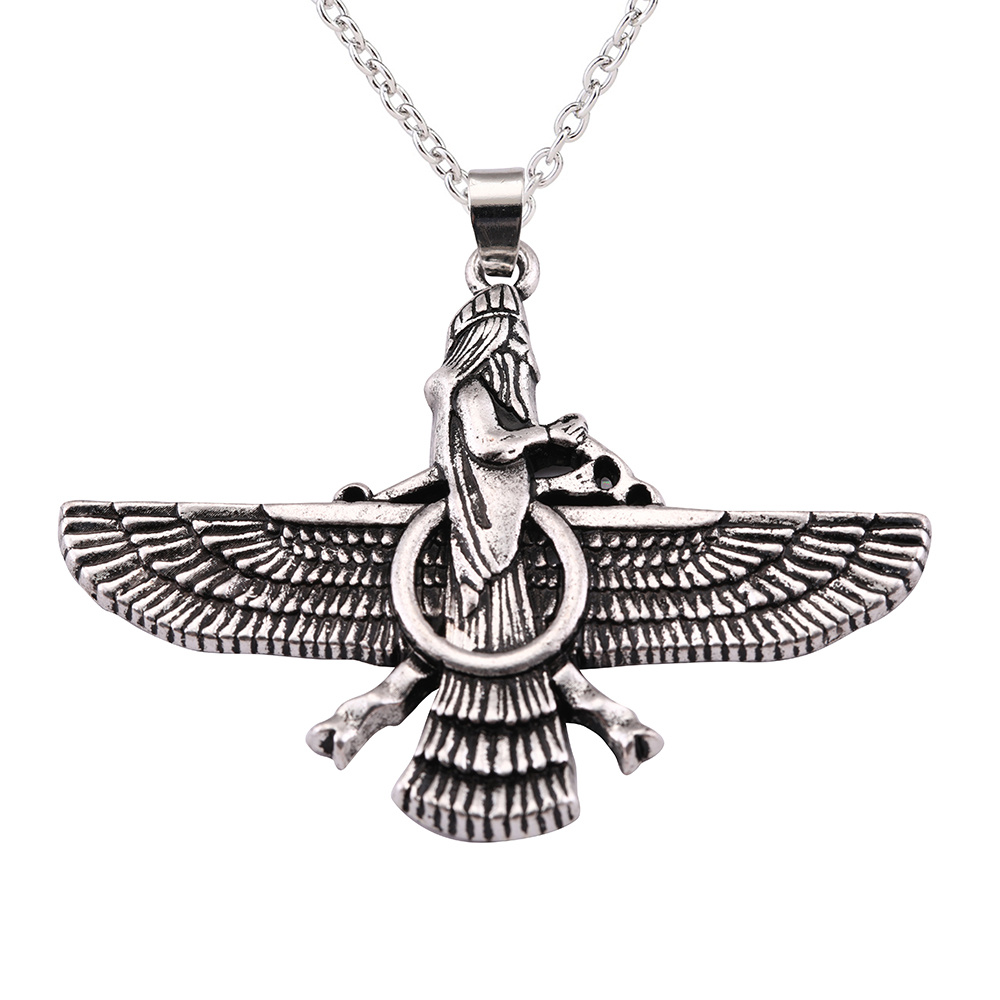 Winged Statue Necklace Amulet Gift For Men Accessory