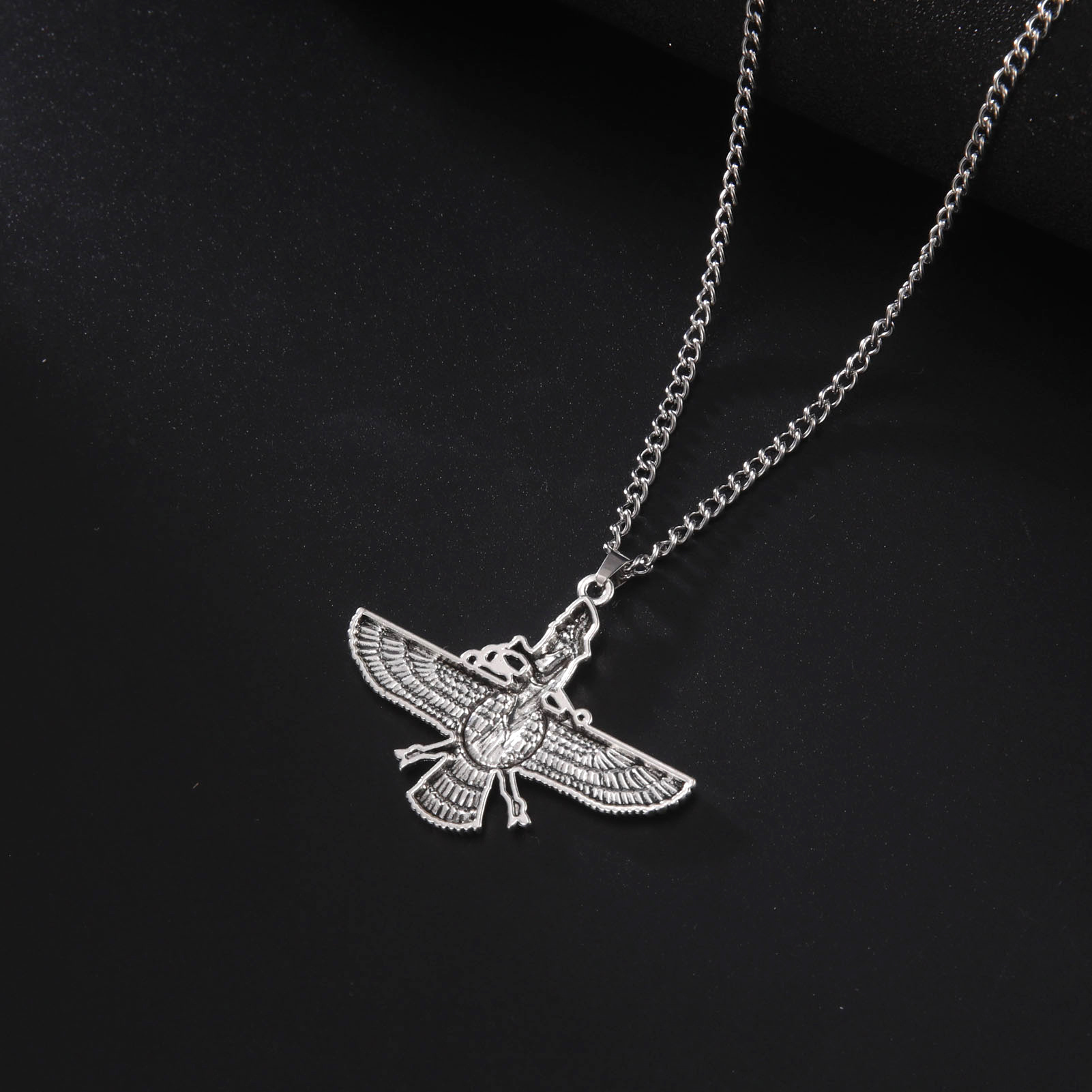 Winged Statue Necklace Amulet Gift For Men Accessory