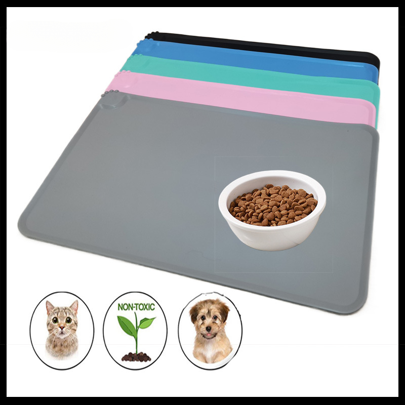 Silicone Pet Feeding Mat, Dog and Cat Waterproof Anti-Slip Placemat, Pet  Food and Water Feeding Mats Raised Edges to Prevent Spills, Pet Food Tray  to Stop Food and Water Bowl Messes on