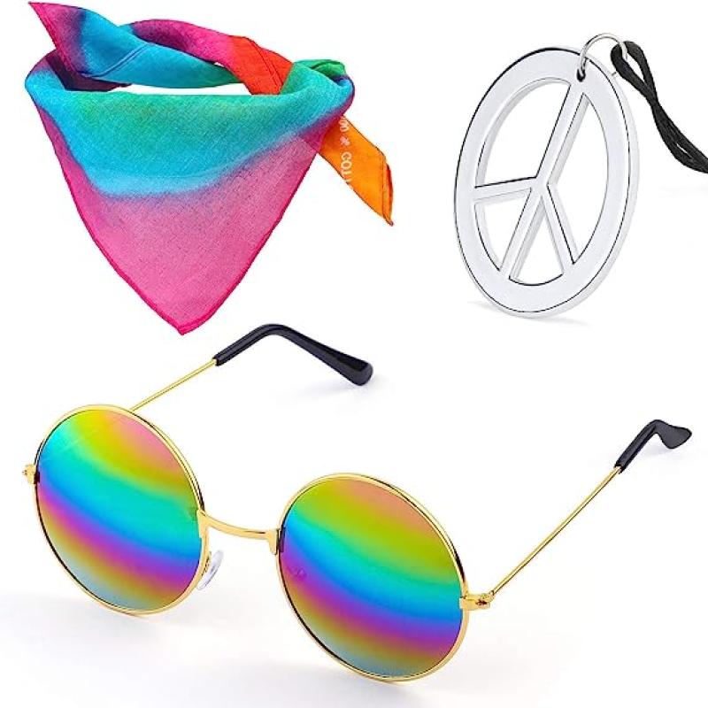 Gafas hippie multicolor adulto: Accesorios,y disfraces originales baratos -  Vegaoo