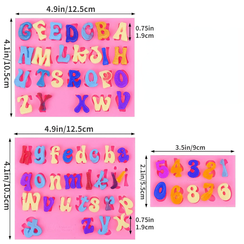 Letter Molds For Chocolate Fondant, Silicone Uppercase Lowercase Alphabet  Number Fondant Mold For Making Candy, Gummy, Biscuit, Ice Cube Tray, Cake  Decorations - Temu United Arab Emirates