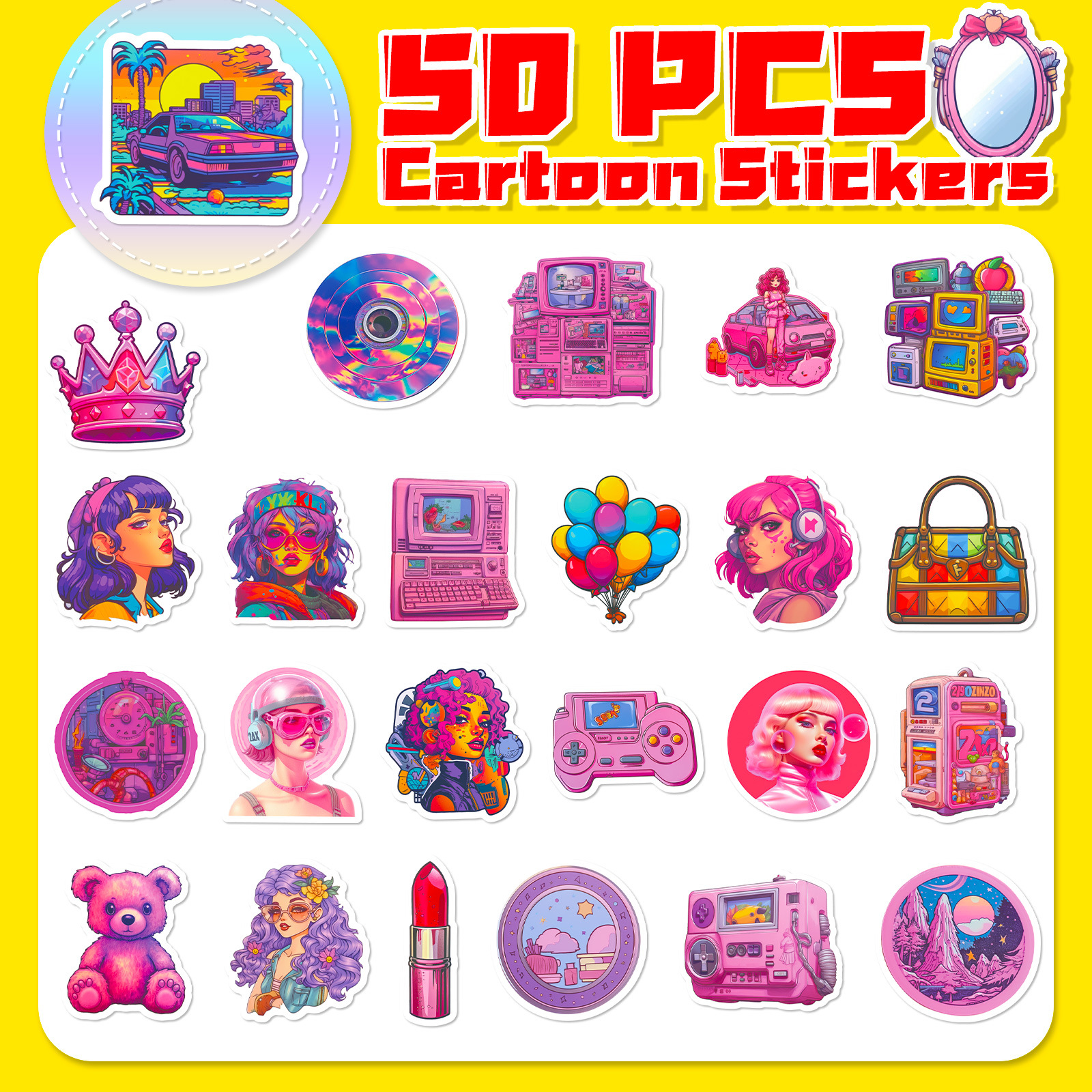 Vintage Girl Charm Y2k Stickers Aesthetic For Scrapbook Laptop