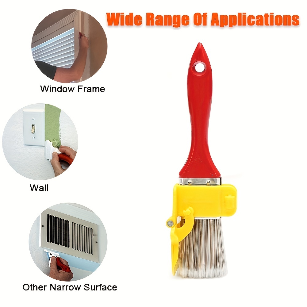 

1pc Edging Color Separation Paint Brush, Portable And Durable Lightweight Cleaning Brush, Tough, Painting Brush With Wooden Handle, Diy Tool For Framing Walls Ceiling Edge Decoration