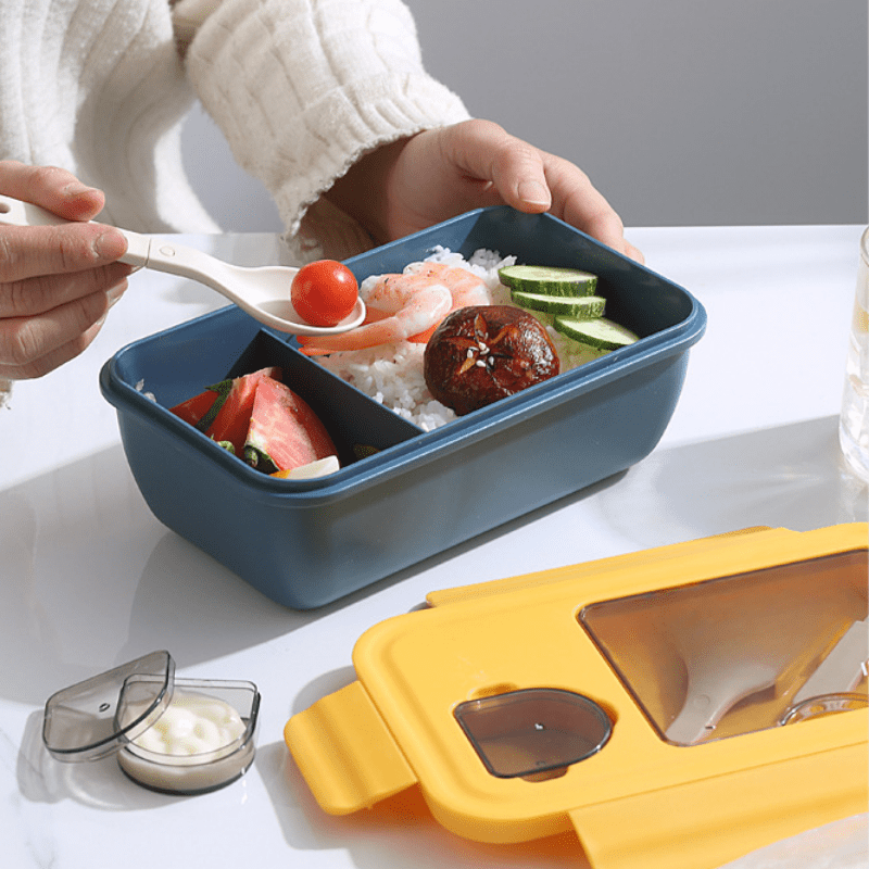 Double-layer Lunch Box, Square Divided Microwave Oven Bento Box, Leakproof  Food Container, For Teenagers And Workers At School,canteen, Back School -  Temu