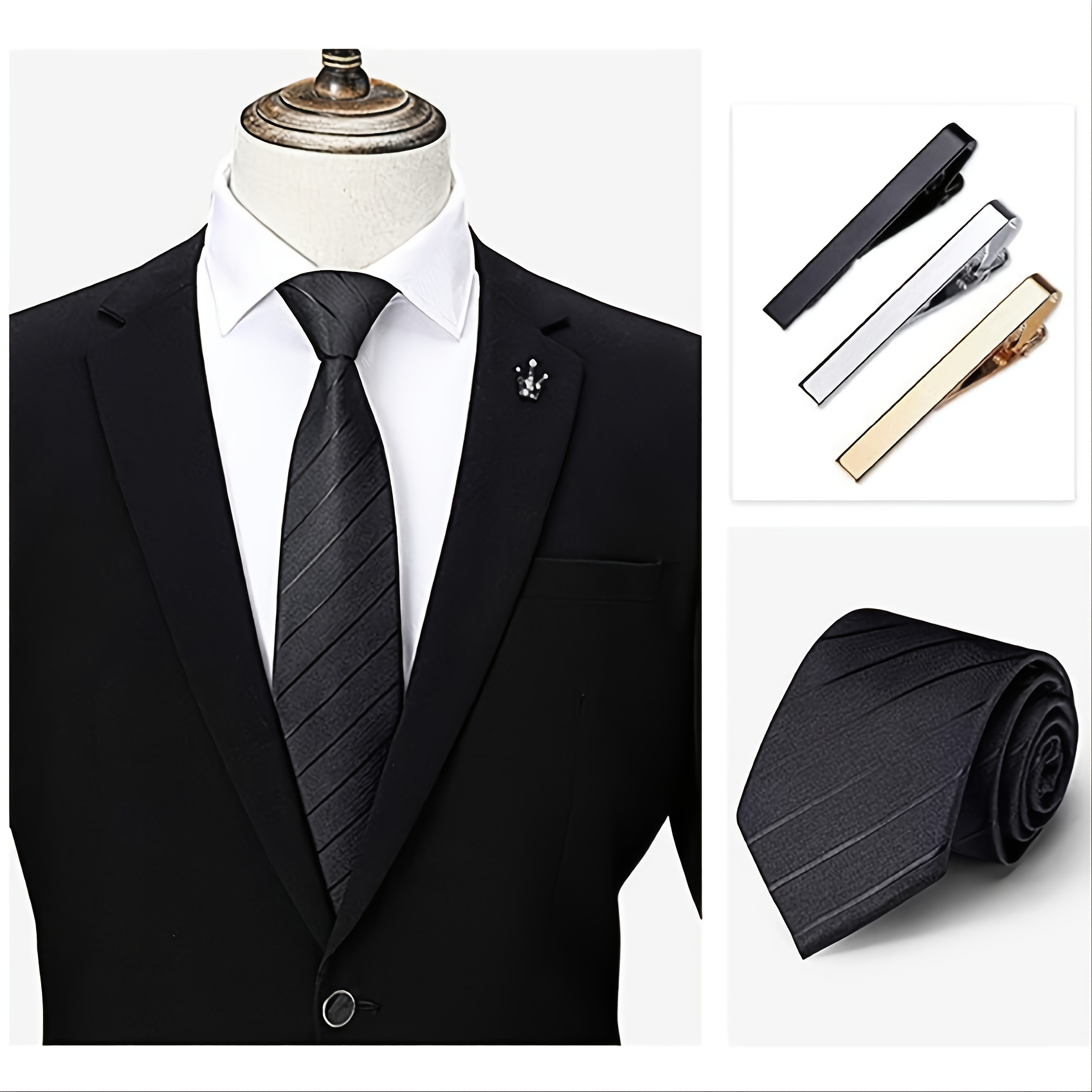 Men Metal Necktie Bar Clasp Dress Shirts Neck Tie Pin Tie Clip Tie Ornament  Warm