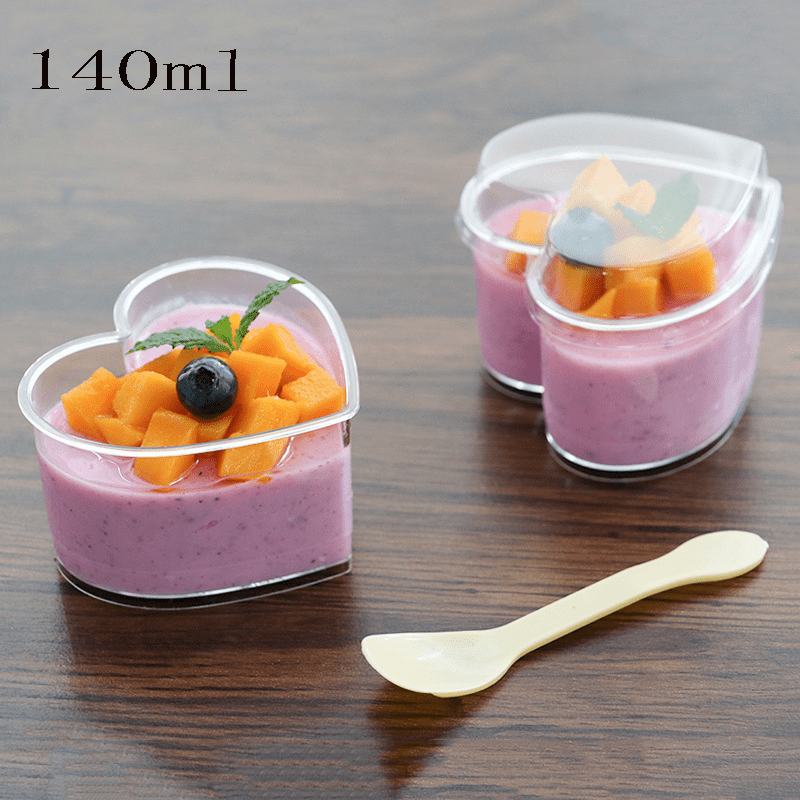 50PCS 140ml Disposable Pudding Jelly Cup Snack Dessert Bowls