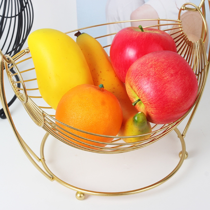 Hammock Shaped Fruit Vegetable Basket Woven Iron Wire Storage Hamper