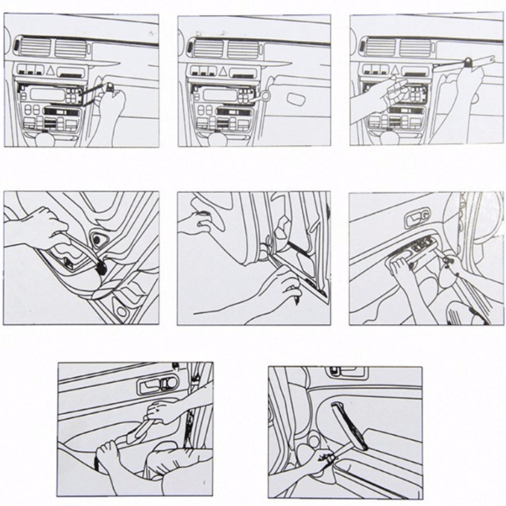 Kit di strumenti di smontaggio automatico in plastica strumenti di  rimozione della porta dell'auto Kit di leva per l'installazione della  rimozione dell'audio del cruscotto del pannello della Clip della porta  dell'autoradio