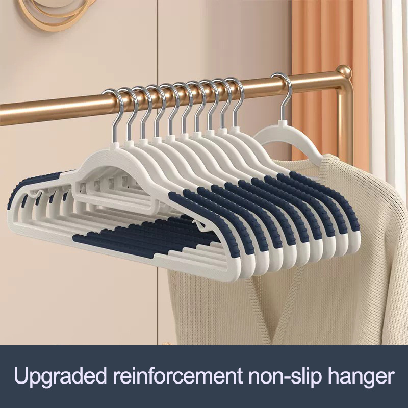 10pcs Plastic Hangers Non Slip Swivel Hook Space Saving Organizer