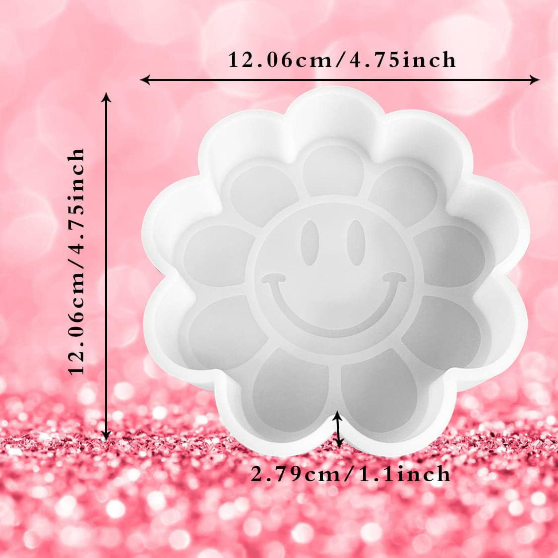 Smile Flower Face Silicone Mold Car Freshies Molds Oven Safe - Temu